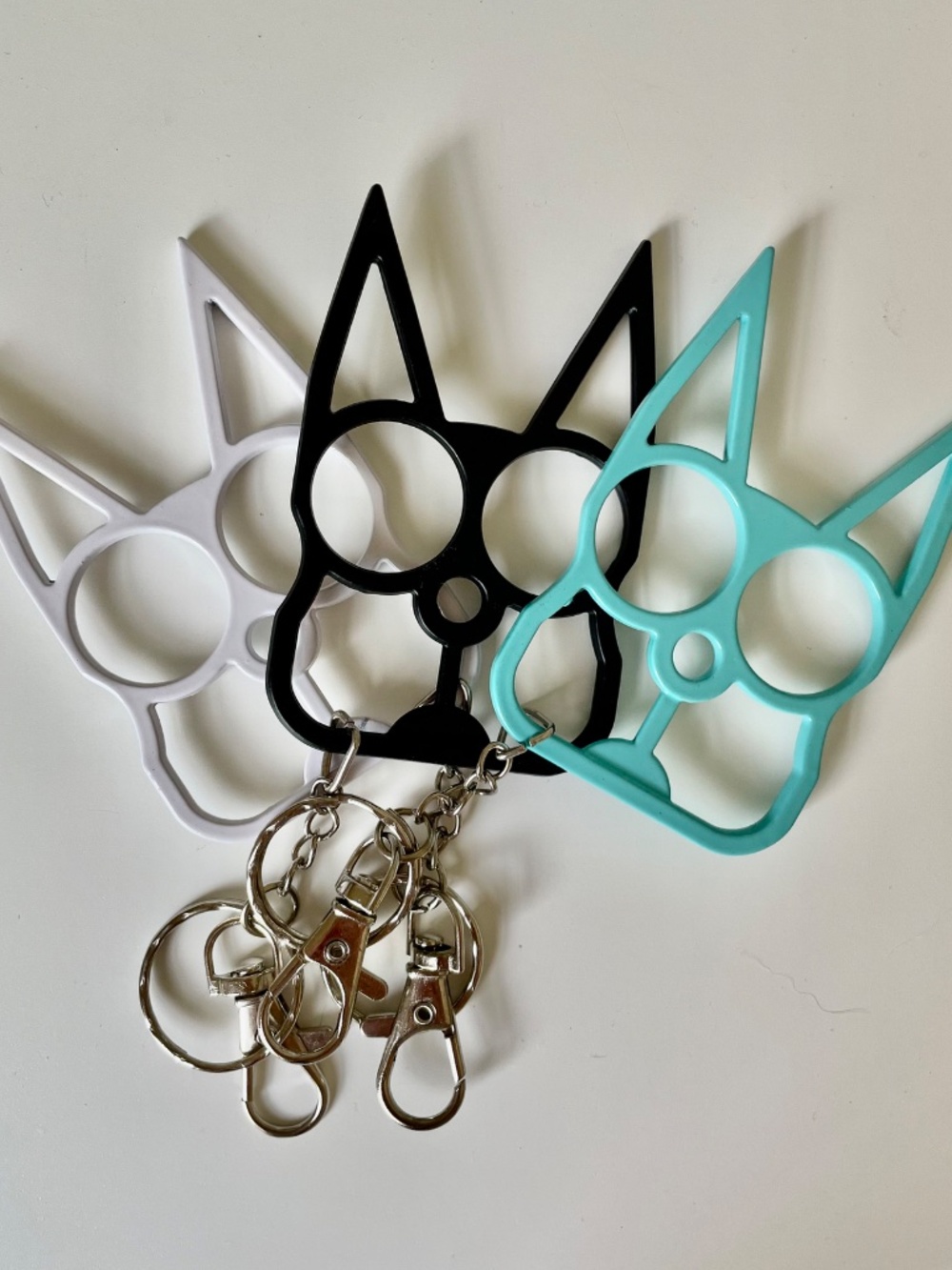 Cat Pointy Ears Metal Knuckle Protection! 3, Self Defense Safety Keychains